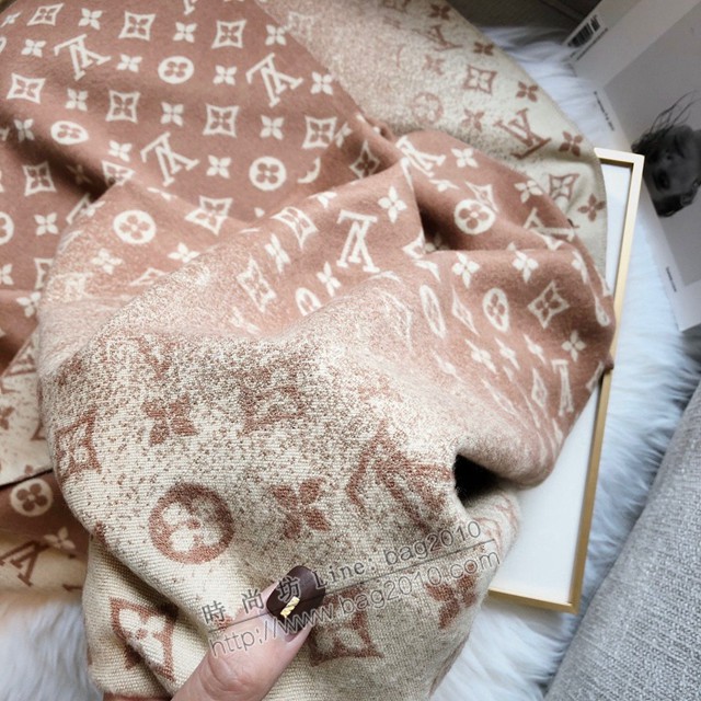 Louis Vuitton圍巾 路易威登過渡色提花保暖圍巾 LV羊毛羊絨混紡圍巾披肩  mmj1295